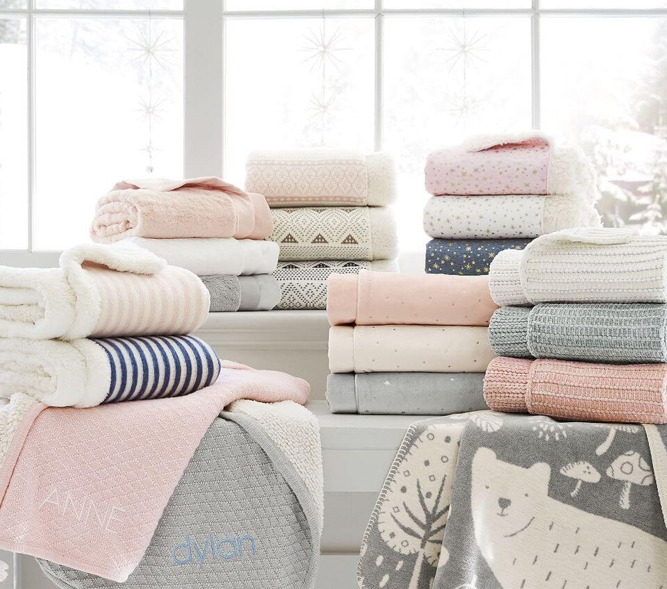 Luxe Knit Sherpa Baby Blanket Pottery Barn Kids AU